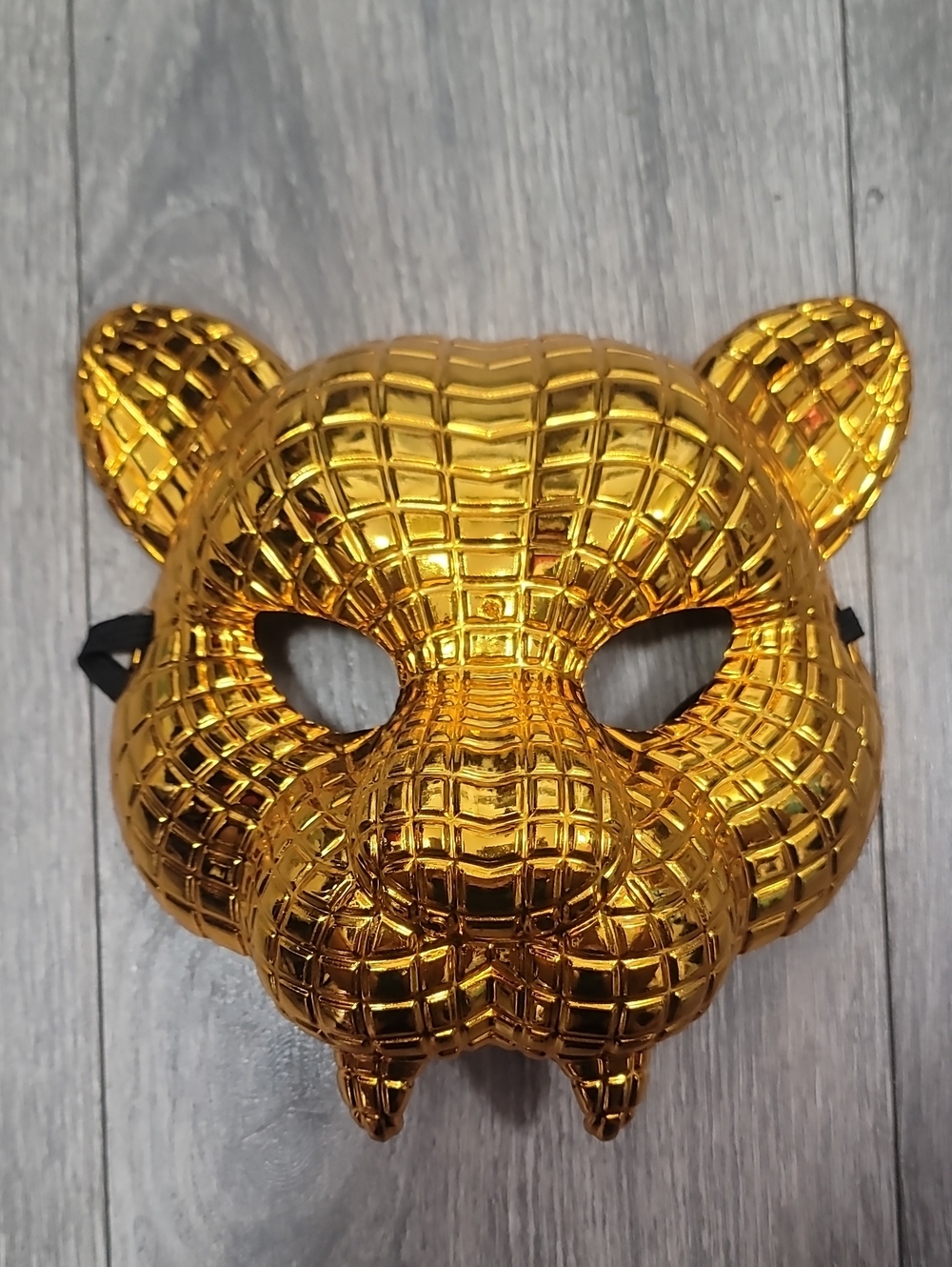 Gold Leopard Party Mask - Premium Metallic Animal Face Mask